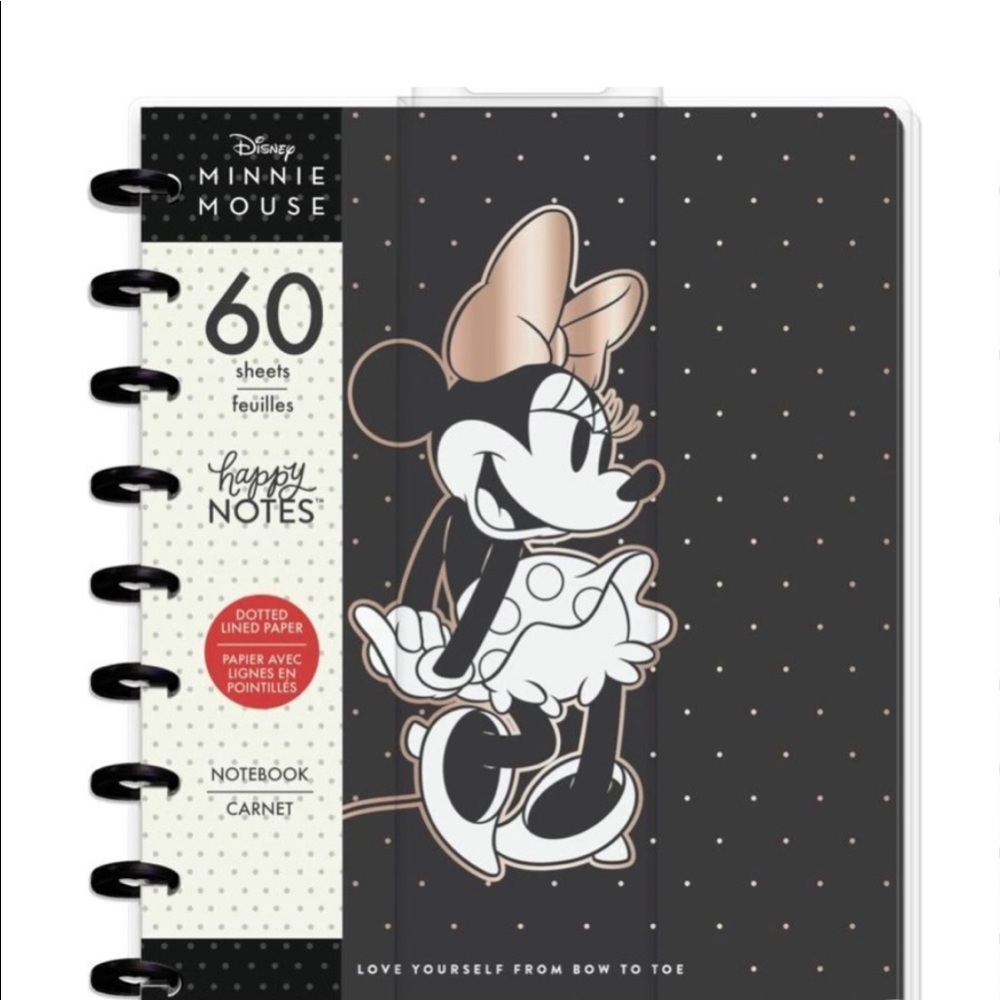 The Happy Planner Graphic Classic Happy Notes Minnie Mouse Bow to Toe Notebook.